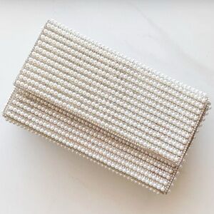 Boutique Pearl & Rhinestone Embellished Clutch